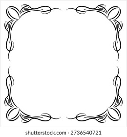 Pinstripe Corner Design, Vehicle Pinstripe Vector Art Illustration