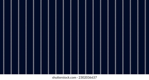 Pinstripe dark blue and white seamless pattern with narrow lines. Classic wool suit fabric. Elegant masculine design. Simple monochrome background. Twill variegated woolen material