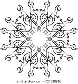 Pinstripe Design Circular Vector Art Illustration