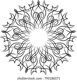 Pinstripe Design Circular Vector Art Illustration