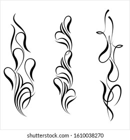 Pinstripe Design, Pin Stripe, Decorative Art Style Vector Art Illustration