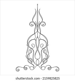 Pinstripe Design, Pin Stripe, Decorative Art Style Vector Art Illustration