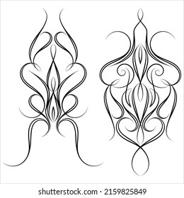 Pinstripe Design, Pin Stripe, Decorative Art Style Vector Art Illustration