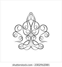 Pinstripe Design, Pin Stripe, Decorative Art Style Vector Art Illustration