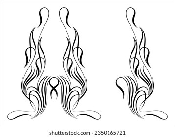 Pinstripe Design, Pin Stripe, Decorative Art Style Vector Art Illustration