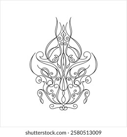 Pinstripe Design, Pin Stripe, Decorative Art Style Vector Art Illustration