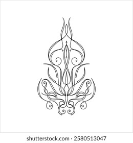 Pinstripe Design, Pin Stripe, Decorative Art Style Vector Art Illustration