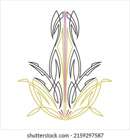 Pinstripe Design, Pin Stripe, Pinstriping, Decorative Art Style Vector Art Illustration