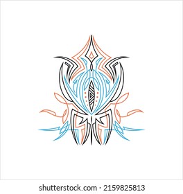 Pinstripe Design, Pin Stripe, Pinstriping, Decorative Art Style Vector Art Illustration