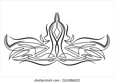 Pinstripe Design, Pin Stripe, Pinstriping, Decorative Art Style Vector Art Illustration