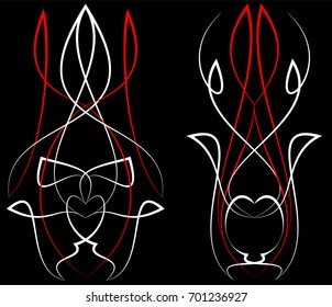 Pinstripe Design Vinyl Ready Vector Illustration