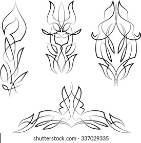 Pinstripe Graphics Corner, Border : Vinyl Ready Vector Art