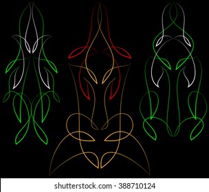 Pinstripe Graphics Corner, Grenze: Vinyl Ready Vektor Art