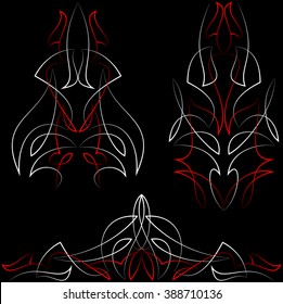 Pinstripe Graphics Corner, Border : Vinyl Ready Vector Art