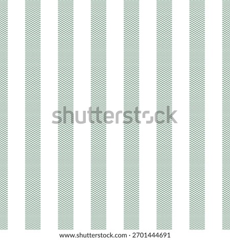 Pinstripe green and white seamless pattern with narrow lines. Classic fabric. Elegant design. Simple monochrome background. Print, wallpaper, pajama.