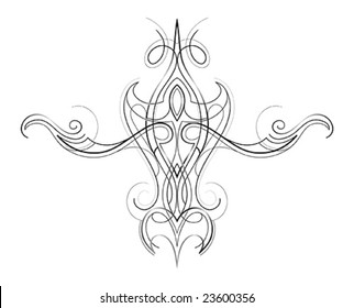 Pinstripe scroll design