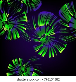 Pinstripe sea shell pattern. Curl mollusc textile seamless.  Spiral seashell. Bright color transitions nautilus  element for print. Bathcare neon pattern