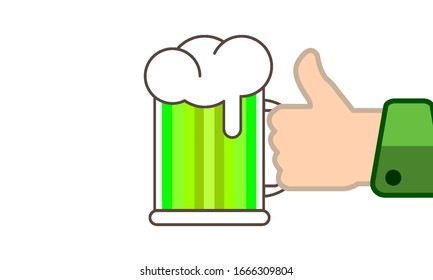 Pint of ale for st patricks day, vector art illustration.