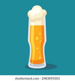 ​​ Bier. Kaltes kohlensäurehaltiges Getränk für das Oktoberfest. Cartoon-flache Illustration