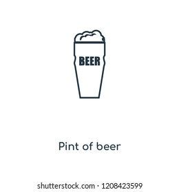 Pint of beer concept line icon. Linear Pint of beer concept outline symbol design. This simple element illustration can be used for web and mobile UI/UX.