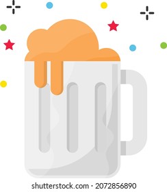 pint of beer Concept Vector Color Icon Design, Party Celebrations Symbol, Winter Holiday Season Sign, New Year and Christmas Stock Illustration