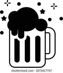 pint of beer Concept Vector Icon Design, Party Celebrations Symbol, Winter Holiday Season Sign, New Year and Christmas Stock Illustration