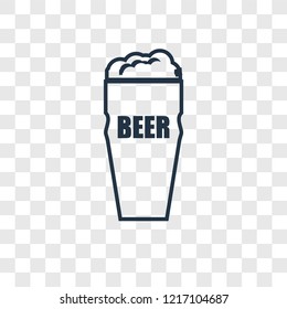 Pint of beer concept vector linear icon isolated on transparent background, Pint of beer concept transparency concept in outline style
