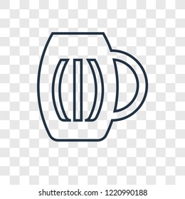 Pint of beer concept vector linear icon isolated on transparent background, Pint of beer concept transparency concept in outline style