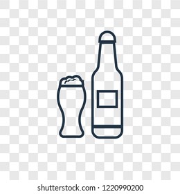 Pint of beer concept vector linear icon isolated on transparent background, Pint of beer concept transparency concept in outline style