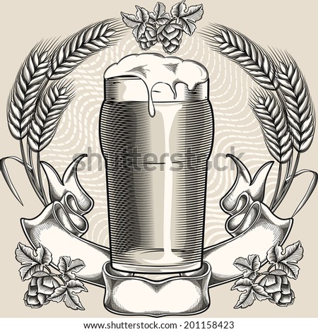 Pint of beer decorative brewery emblem