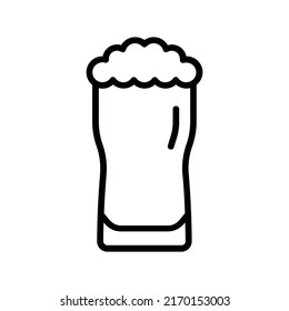 Pint Of Beer Icon. Line Art Style Design Isolated On White Background