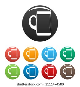 Pint of beer icon. Simple illustration of pint of beer vector icons set color isolated on white