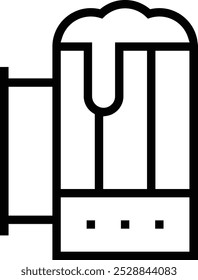 pint of beer icon. Thin linear style design isolated on white background