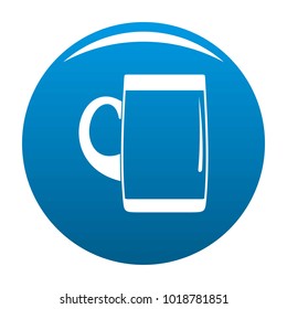 Pint of beer icon vector blue circle isolated on white background 