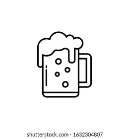 Pint of beer icon vector image. Can also be used for food and drinks. Suitable for mobile apps, web apps and print media.