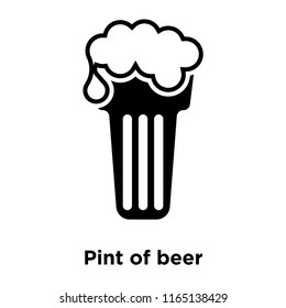 Pint of beer icon vector isolated on white background, Pint of beer transparent sign , beer symbols