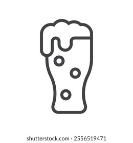 Pint of beer icon Vector logo outline