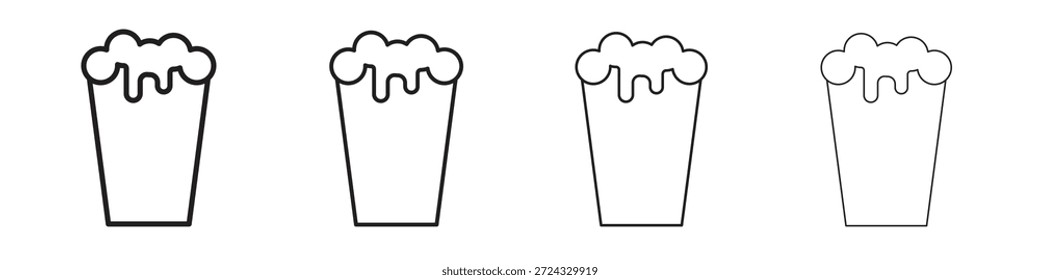 Pint of beer icons for mobile concept and web design color editable