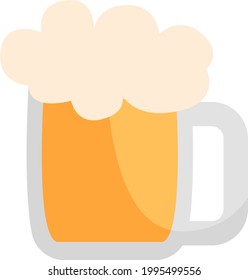 Pint of beer, illustration, on a white background.