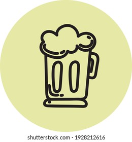 Pint of beer, illustration, vector on white background.