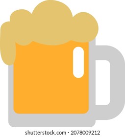 Pinta de cerveza, ilustración, vector, sobre fondo blanco.