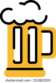 Pint of beer, illustration, vector on a white background.