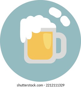 Pint of beer, illustration, vector on white background.