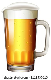 A Pint of Beer on White Background illustration