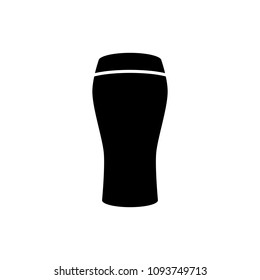 A Pint of Beer Silhoette. Vector Icon.