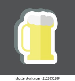 Pint of Beer I Sticker in trendy isolated on black background