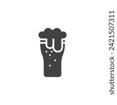 Pint of beer vector icon. filled flat sign for mobile concept and web design. Beer glass with foam glyph icon. Symbol, logo illustration. Vector graphics