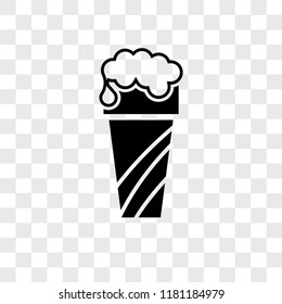 Pint of beer vector icon isolated on transparent background, Pint of beer logo concept