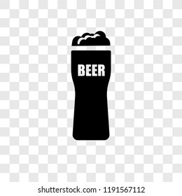 Pint of beer vector icon isolated on transparent background, Pint of beer transparency logo concept