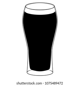 A Pint of Beer. Vector Illustration.